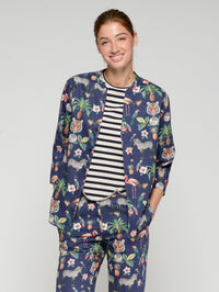 VILAGALLO JULIET JUNGLE DISCO PRINT SHIRT - MARINO