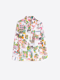 VILAGALLO TEA CALIFORNIA SEDA PRINT SHIRT