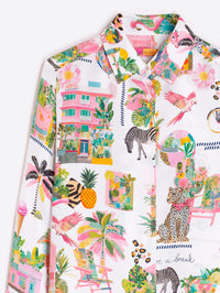 VILAGALLO TEA CALIFORNIA SEDA PRINT SHIRT