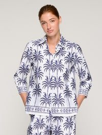 VILAGALLO TIFFANY PALMERAS TUCAN PRINT SHIRT - BLUE