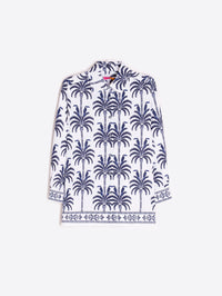VILAGALLO TIFFANY PALMERAS TUCAN PRINT SHIRT - BLUE