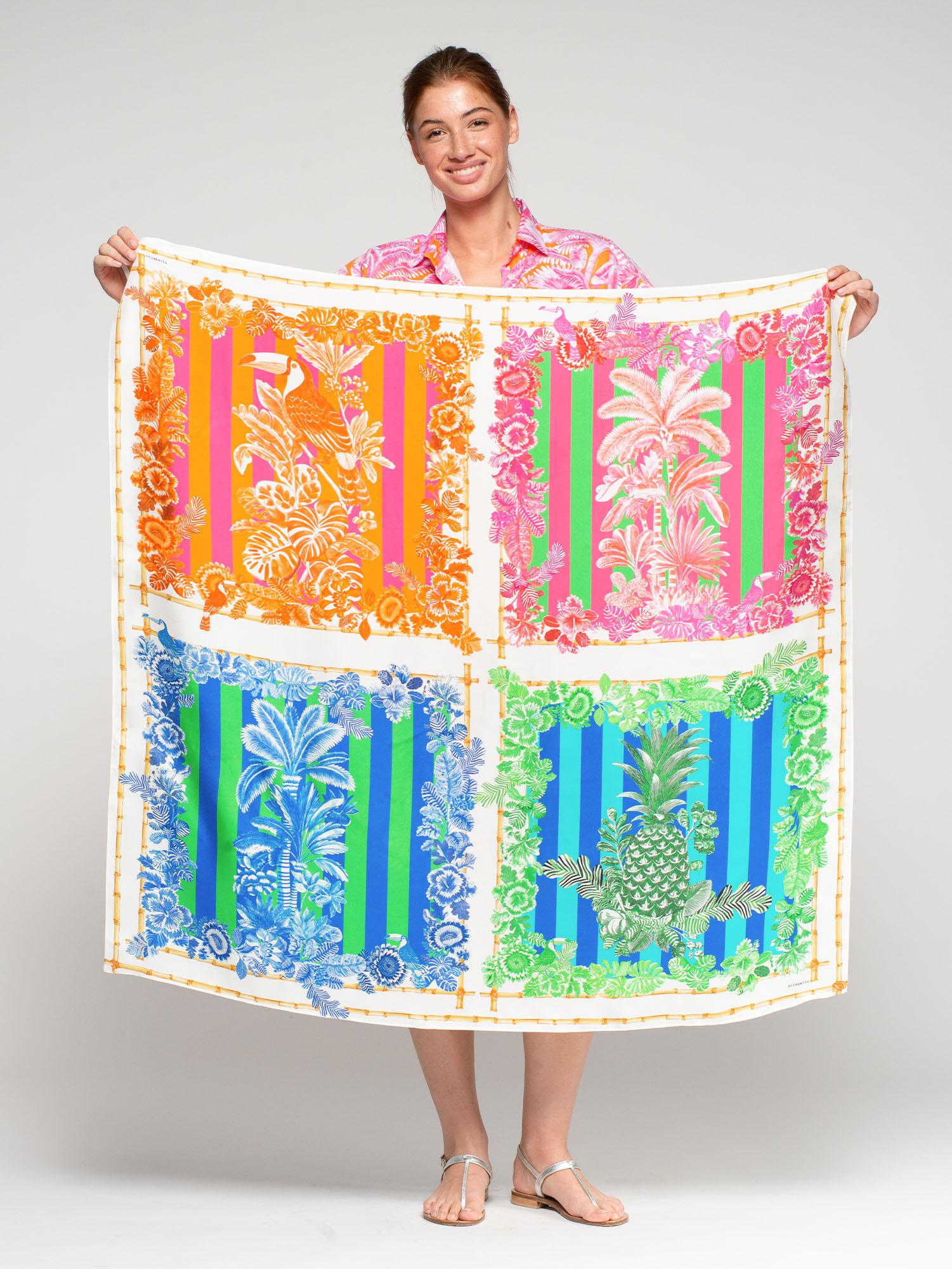 VILAGALLO SILK TROPICAL SCARF