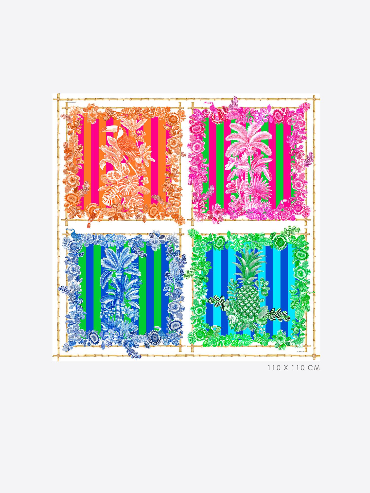 VILAGALLO SILK TROPICAL SCARF