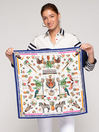 VILAGALLO SILK MEDIUM JUNGLE DISCO SCARF