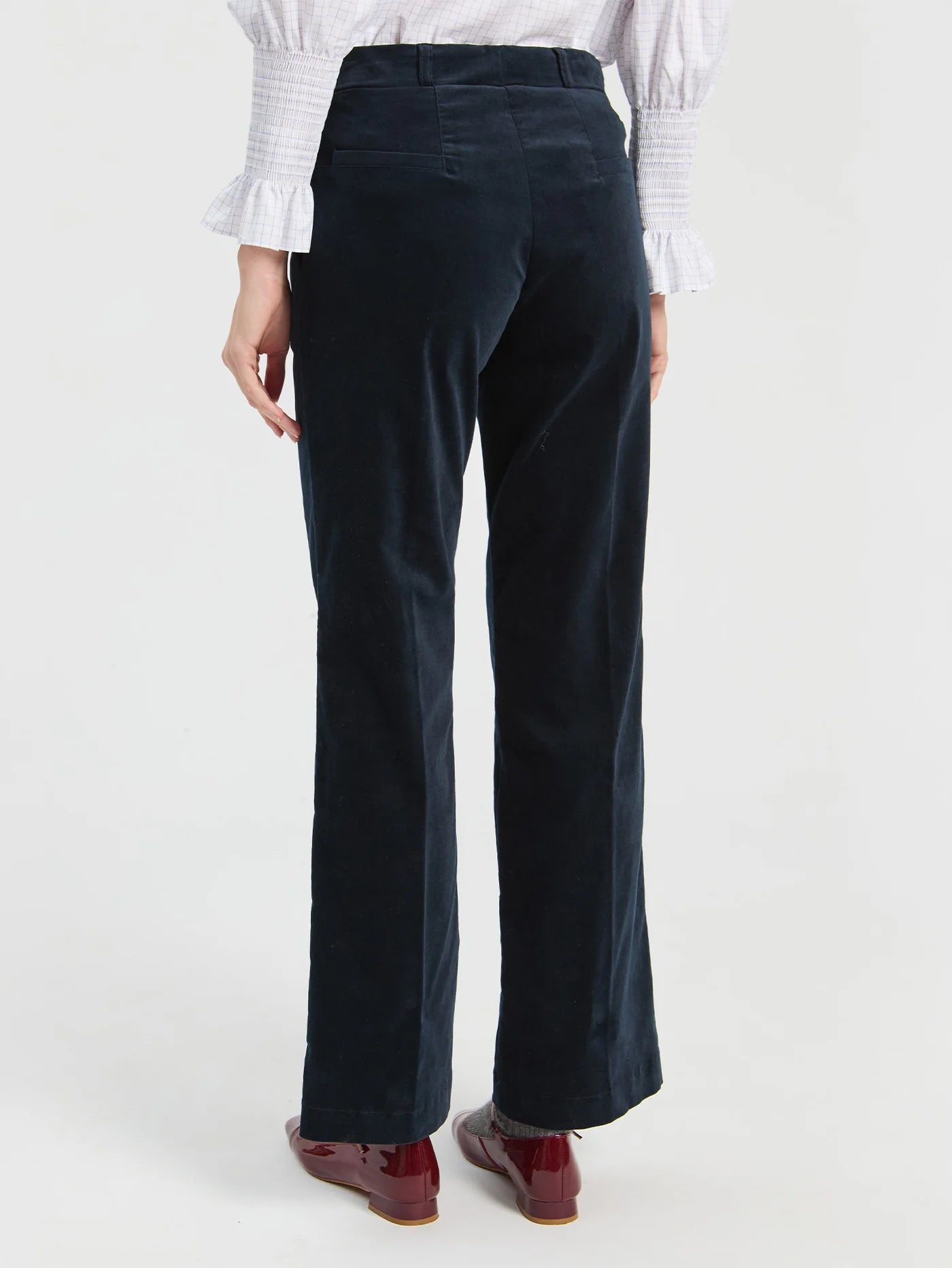 VILAGALLO MARTINA NAVY VELVET PANT