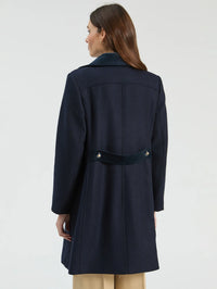 VILAGALLO HERRINGBONE NAVY COAT