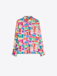 VILAGALLO MULTICOLOR TICKET PRINT SHIRT