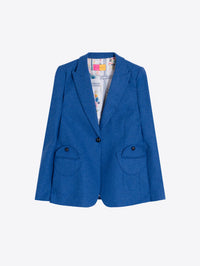 VILAGALLO NAVY JACKET WITH EMBROIDERED POLKA DOTS