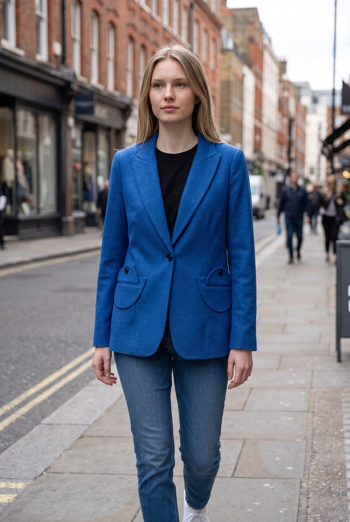 VILAGALLO NAVY POCKET BLAZER