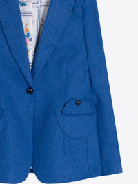 VILAGALLO NAVY JACKET WITH EMBROIDERED POLKA DOTS
