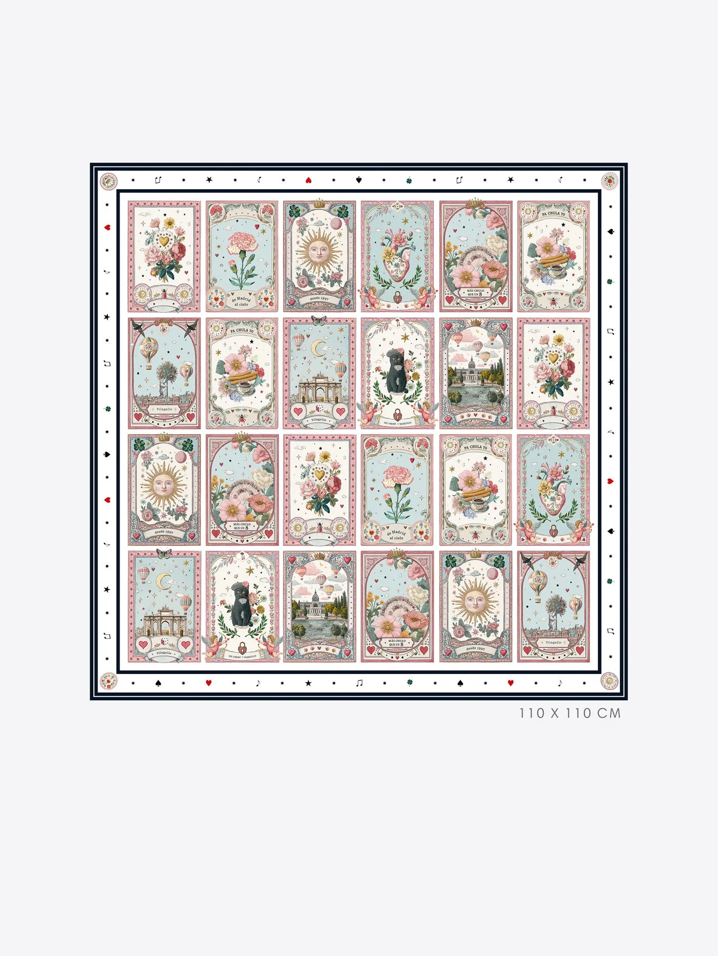 VILAGALLO SILK SCARF MADRID CARDS