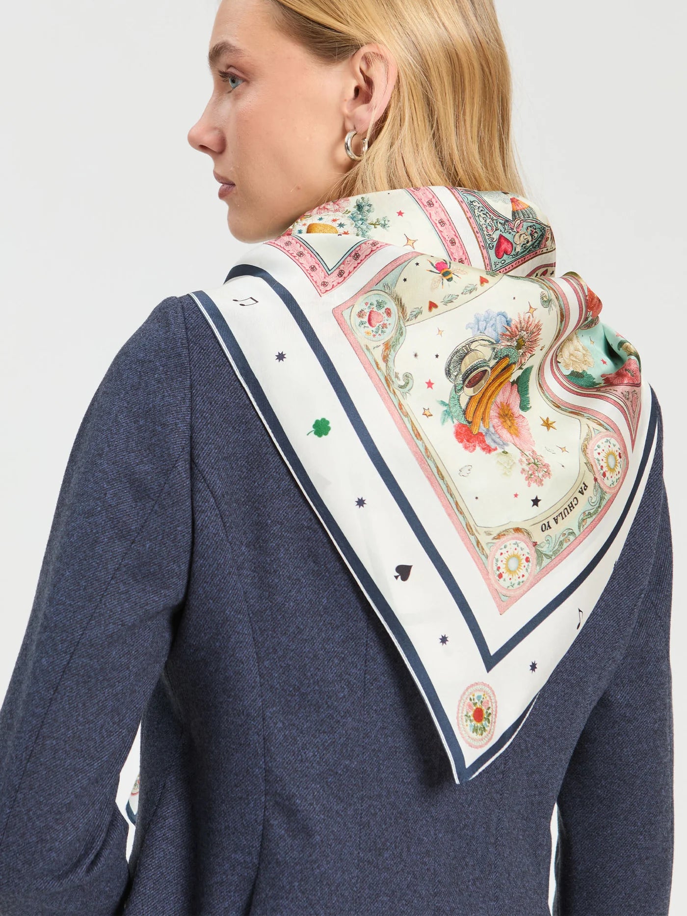 VILAGALLO SILK SCARF MADRID CARDS