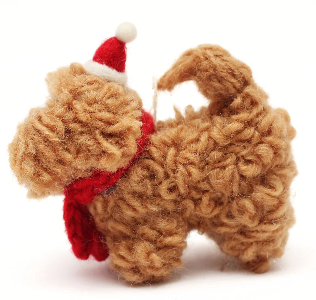 AMICA FELT - CHRISTMAS COCKAPOO IN HAT & SCARF