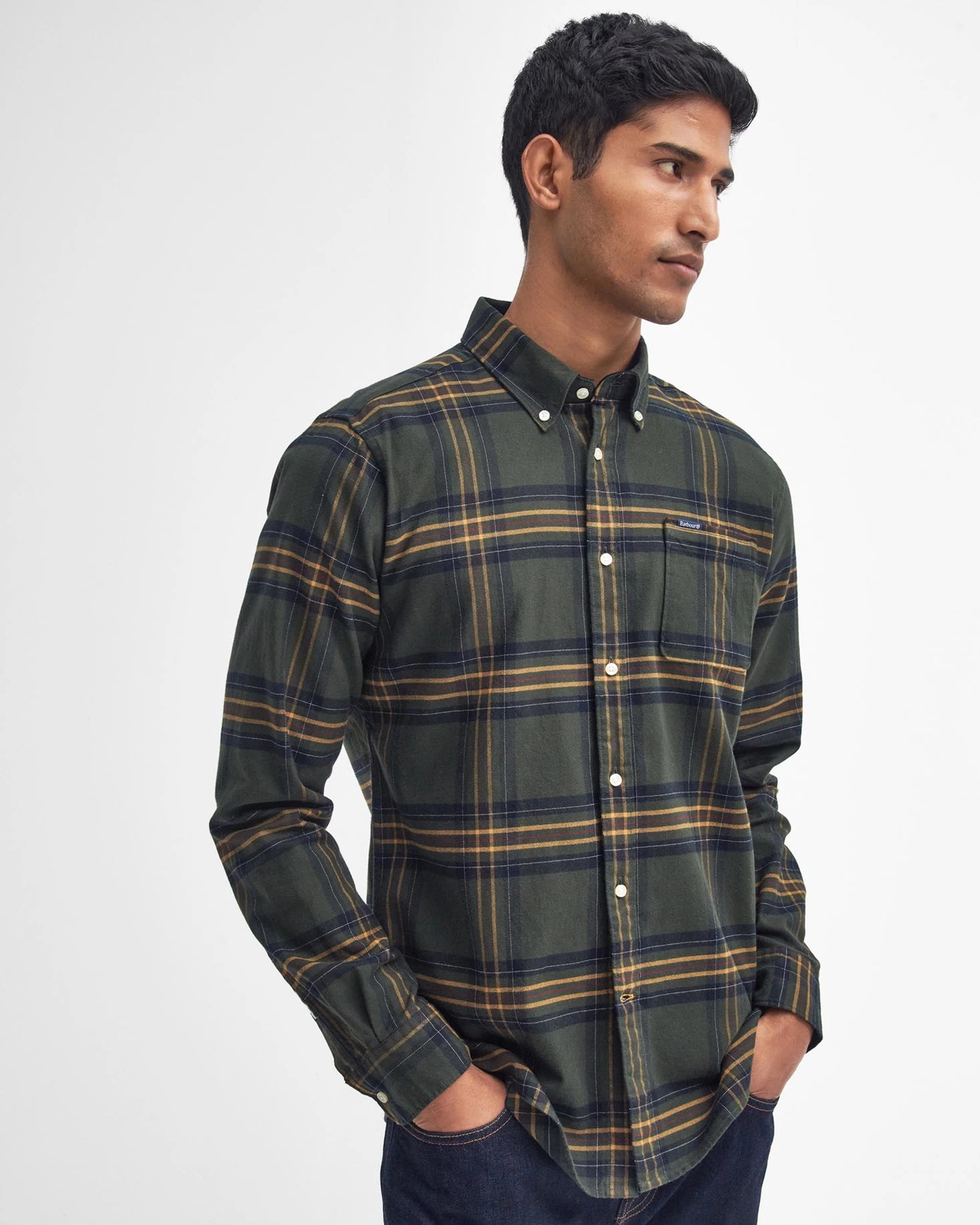 BARBOUR PORTDOWN TAILORED MEN'S SHIRT - OLIVE CHECK