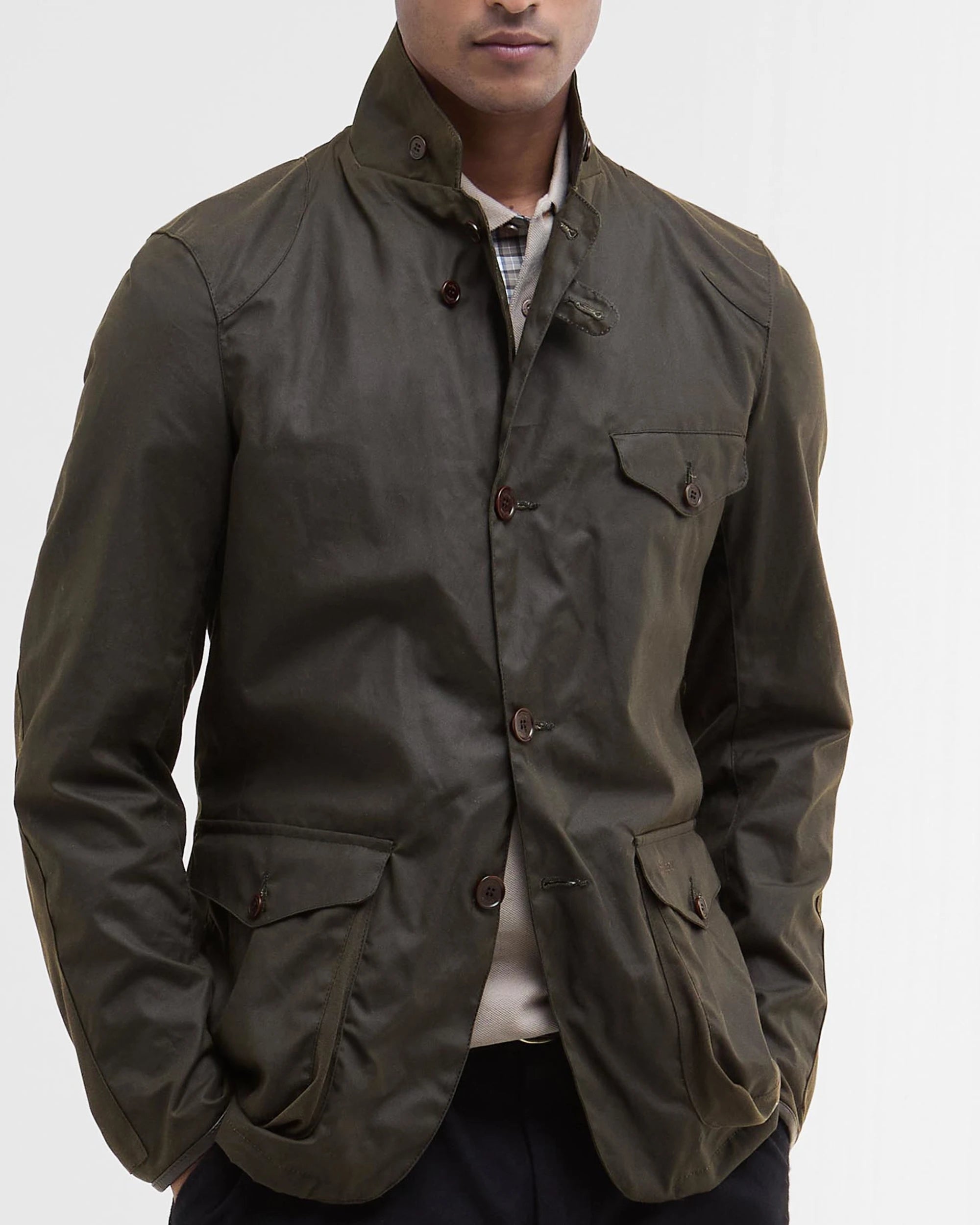 BARBOUR BEACON SPORTS WAX JACKET - OLIVE