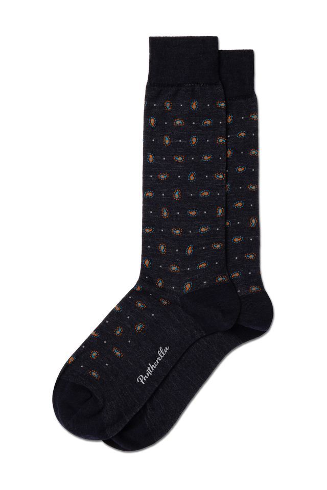 PANTHERELLA NAPIER MEN'S WOOL SOCK - BLACK