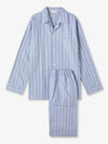 DEREK ROSE MEN'S CLASSIC FIT PAJAMA SET - ARRAN 20 BRUSHED COTTON BLUE