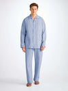 DEREK ROSE MEN'S CLASSIC FIT PAJAMA SET - ARRAN 20 BRUSHED COTTON BLUE