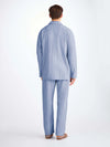 DEREK ROSE MEN'S CLASSIC FIT PAJAMA SET - ARRAN 20 BRUSHED COTTON BLUE