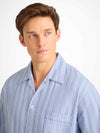 DEREK ROSE MEN'S CLASSIC FIT PAJAMA SET - ARRAN 20 BRUSHED COTTON BLUE