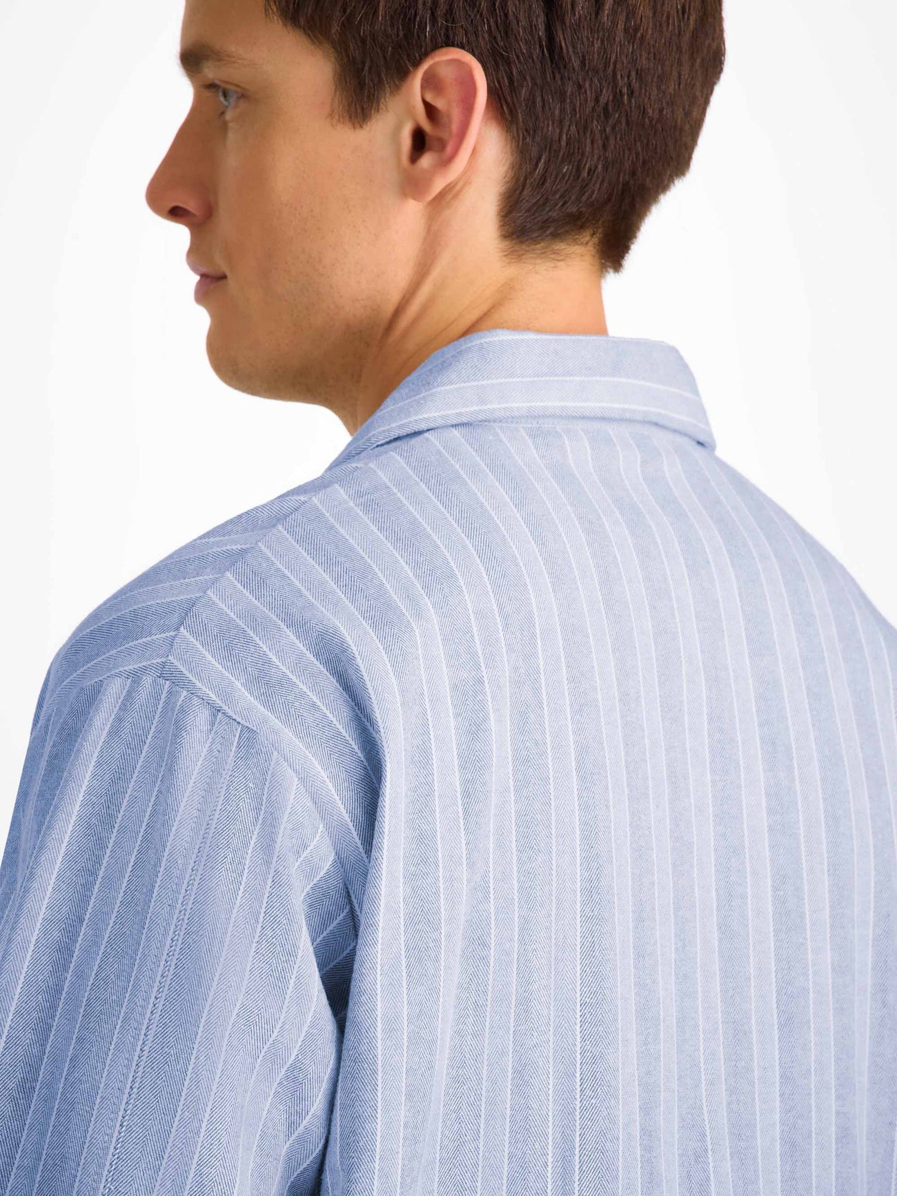 DEREK ROSE MEN'S CLASSIC FIT PAJAMA SET - ARRAN 20 BRUSHED COTTON BLUE