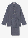 DEREK ROSE MEN'S CLASSIC FIT PAJAMA SET - BRAEMAR 32 BRUSHED COTTON NAVY