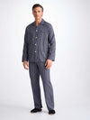 DEREK ROSE MEN'S CLASSIC FIT PAJAMA SET - BRAEMAR 32 BRUSHED COTTON NAVY