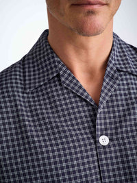 DEREK ROSE MEN'S CLASSIC FIT PAJAMA SET - BRAEMAR 32 BRUSHED COTTON NAVY