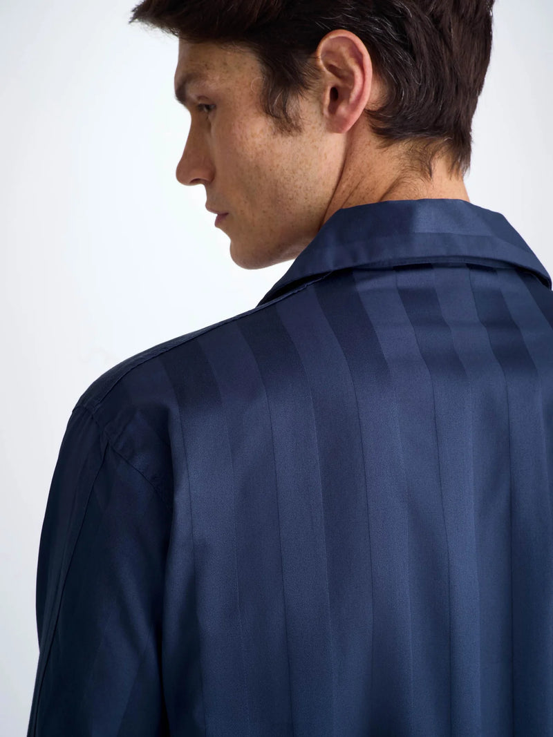 DEREK ROSE MEN'S CLASSIC FIT PAJAMA SET - LINGFIELD COTTON NAVY