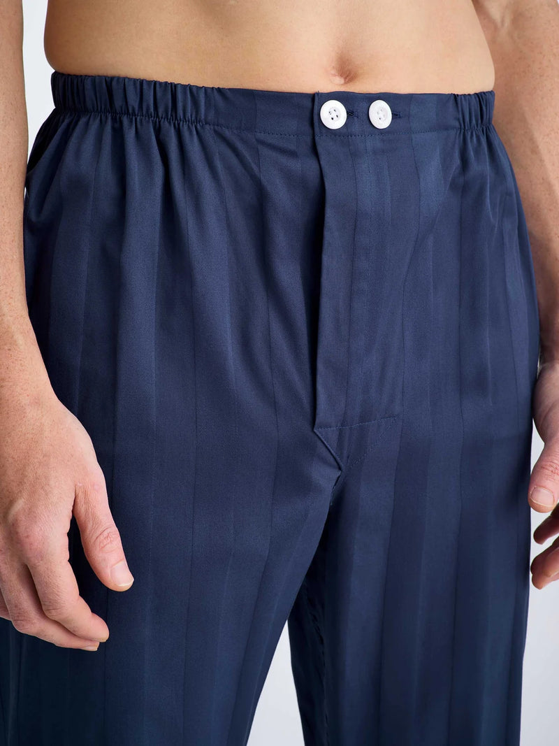 DEREK ROSE MEN'S CLASSIC FIT PAJAMA SET - LINGFIELD COTTON NAVY