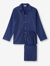 DEREK ROSE MEN'S CLASSIC FIT PAJAMA SET - COTTON JACQUARD NAVY JUNGLE PAISLEY PATTERN