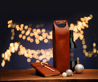 BOSCA 1911 LEATHER TRAVEL & GIFT WINE BOTTLE BAG