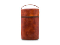 BOSCA 1911 LEATHER TWO BOTTLE WINE CASE - AMBER