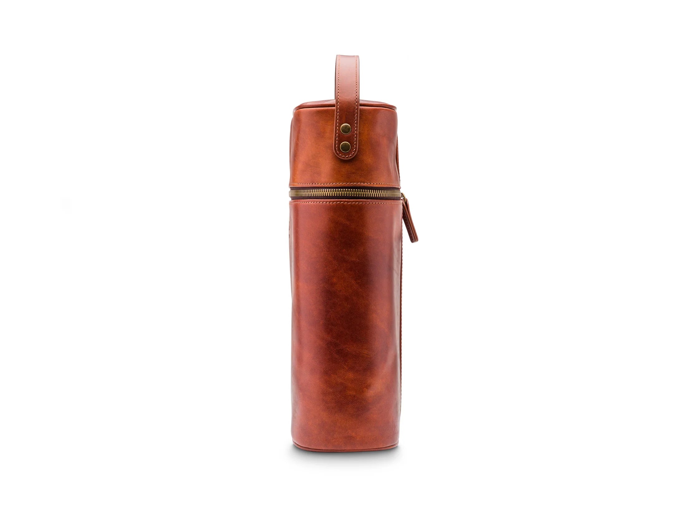BOSCA 1911 LEATHER TWO BOTTLE WINE CASE - AMBER