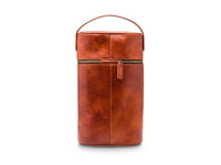 BOSCA 1911 LEATHER TWO BOTTLE WINE CASE - AMBER