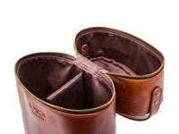 BOSCA 1911 LEATHER TWO BOTTLE WINE CASE - AMBER