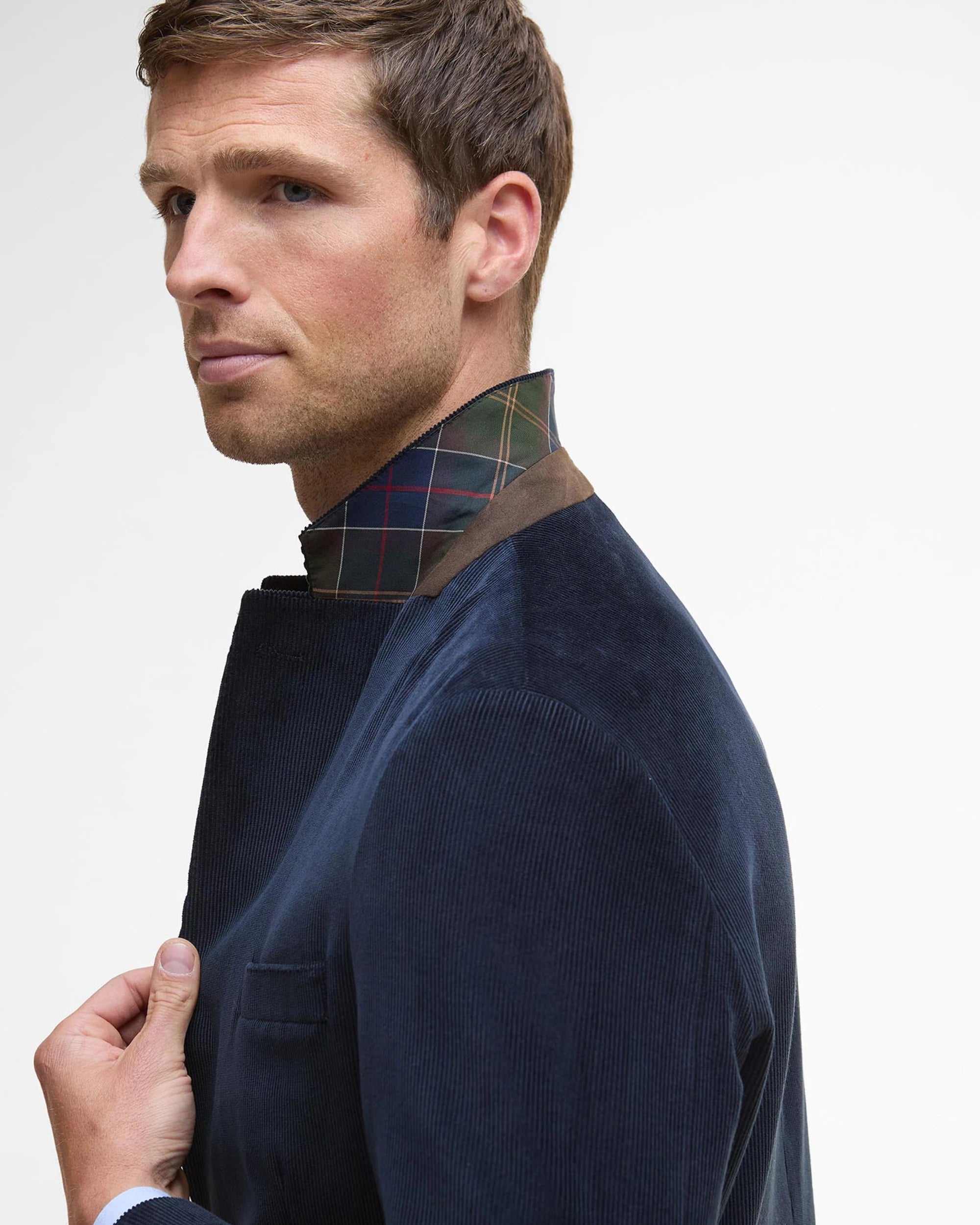 BARBOUR WALLINGTON CORD BLAZER - NAVY
