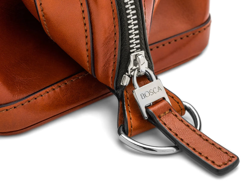 BOSCA 1911 10" ZIPPER UTILIKIT - AMBER OLD LEATHER