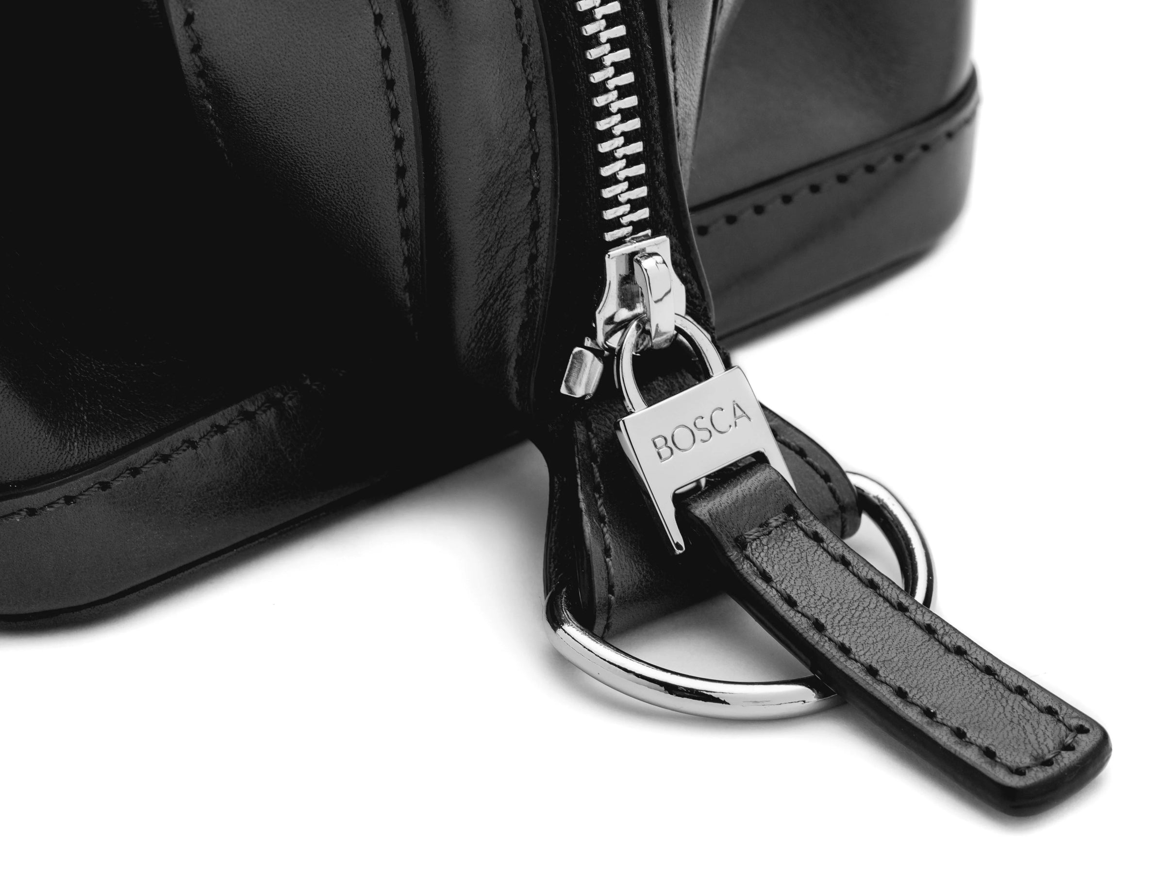 BOSCA 1911 10" ZIPPER UTILIKIT - BLACK OLD LEATHER