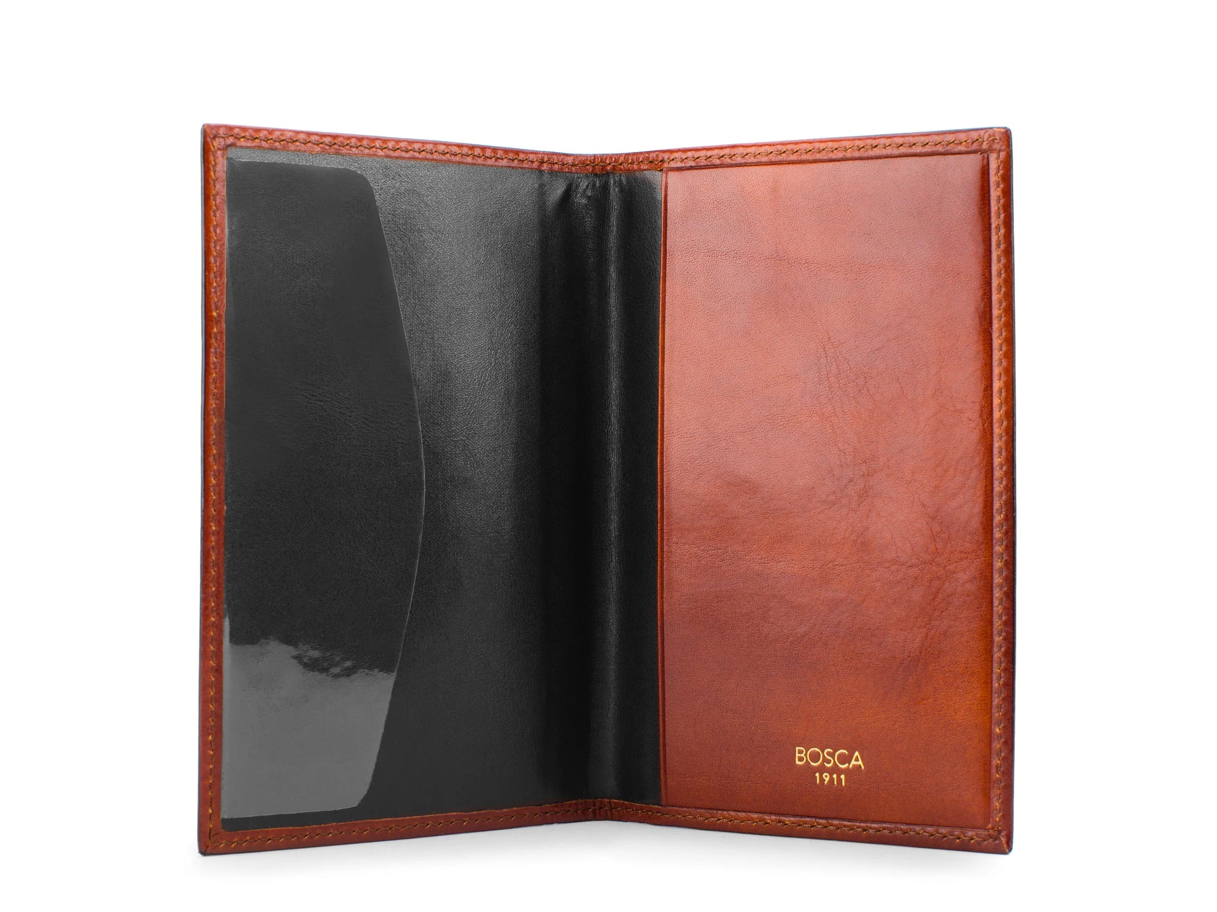 BOSCA 1911 OLD LEATHER PASSPORT CASE - AMBER