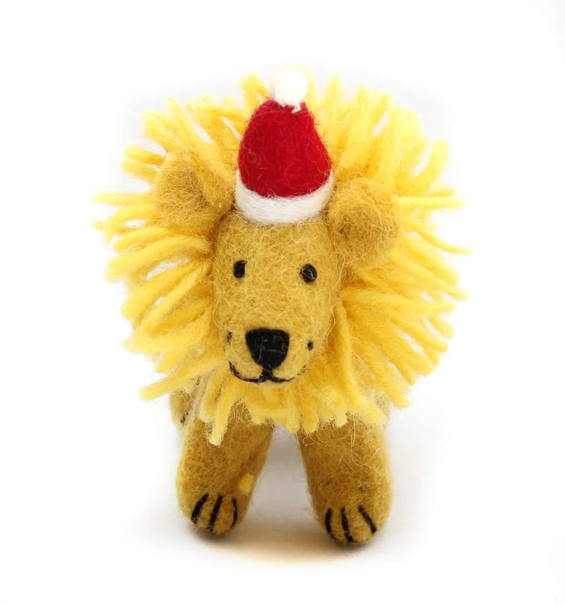 AMICA FELT SAFARI LION IN CHRISTMAS HAT