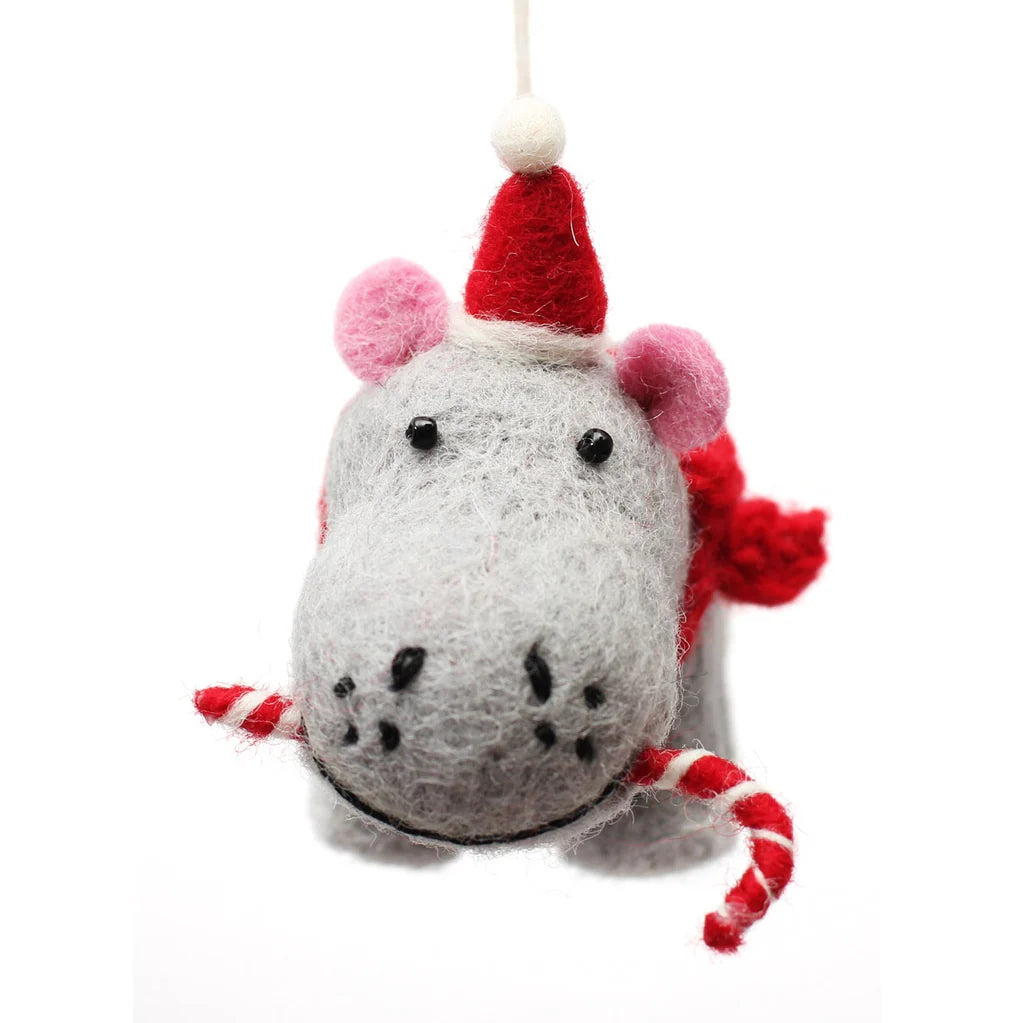 AMICA FELT - HIPPO WITH CANDY CANE