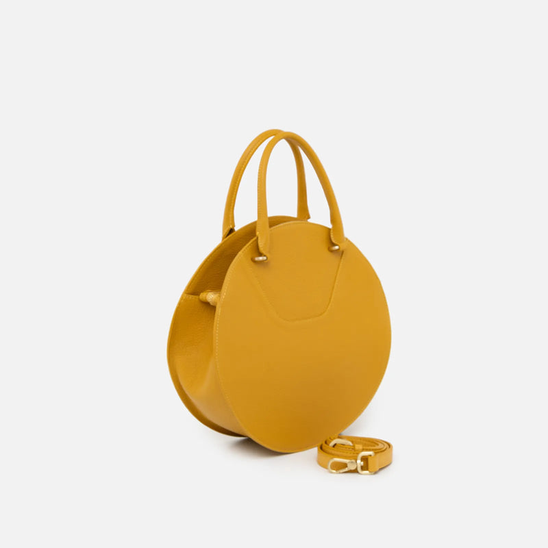 ARCADIA BRIGIDA SMALL CIRCLE HANDBAG - OCRA