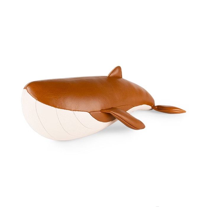 ZÜNY BOOKEND - TAN/WHEAT WHALE 'WAVE'