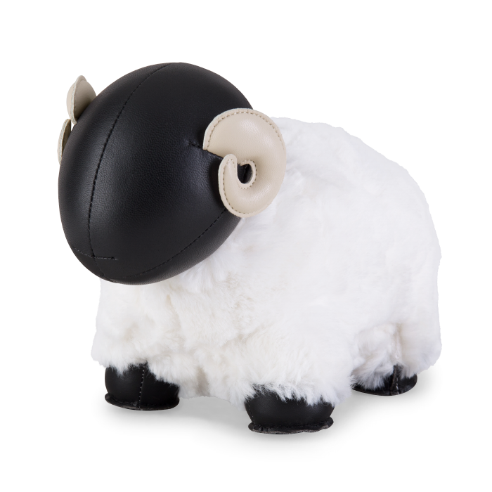 ZÜNY BOOKEND - BLACK & WHITE BIGHORN SHEEP