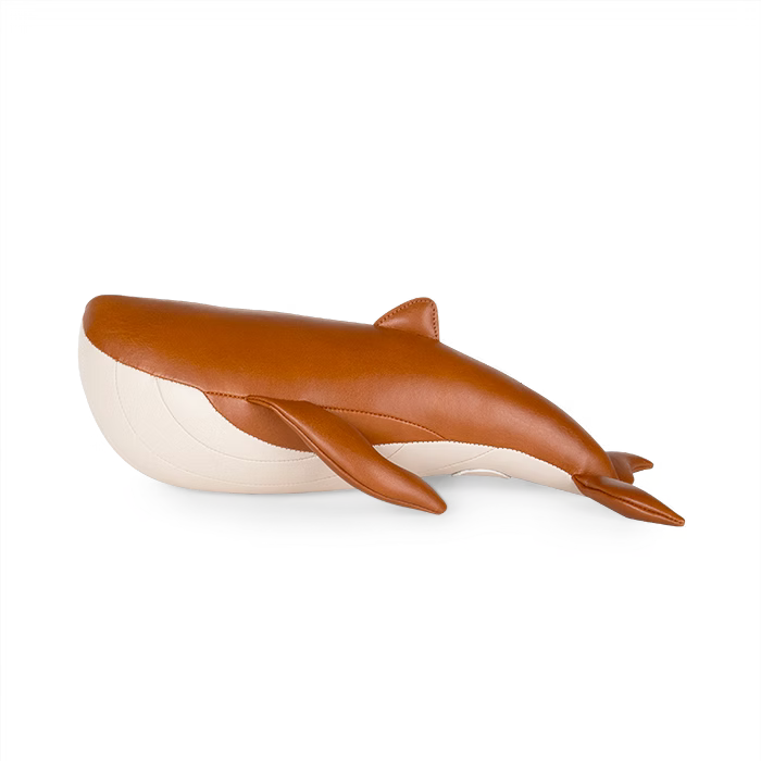 ZÜNY BOOKEND - TAN/WHEAT WHALE 'WAVE'