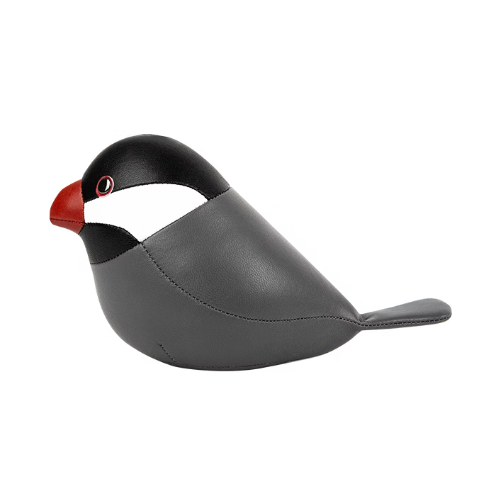 ZÜNY PAPERWEIGHT - GREY/BLACK JAVA SPARROW