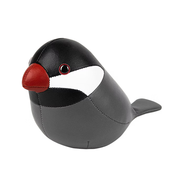 ZÜNY PAPERWEIGHT - GREY/BLACK JAVA SPARROW