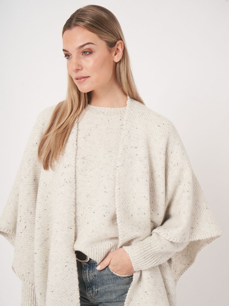 REPEAT SPECKLED CASHMERE CAPE - SNOW