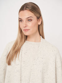 REPEAT SPECKLED CASHMERE CAPE - SNOW